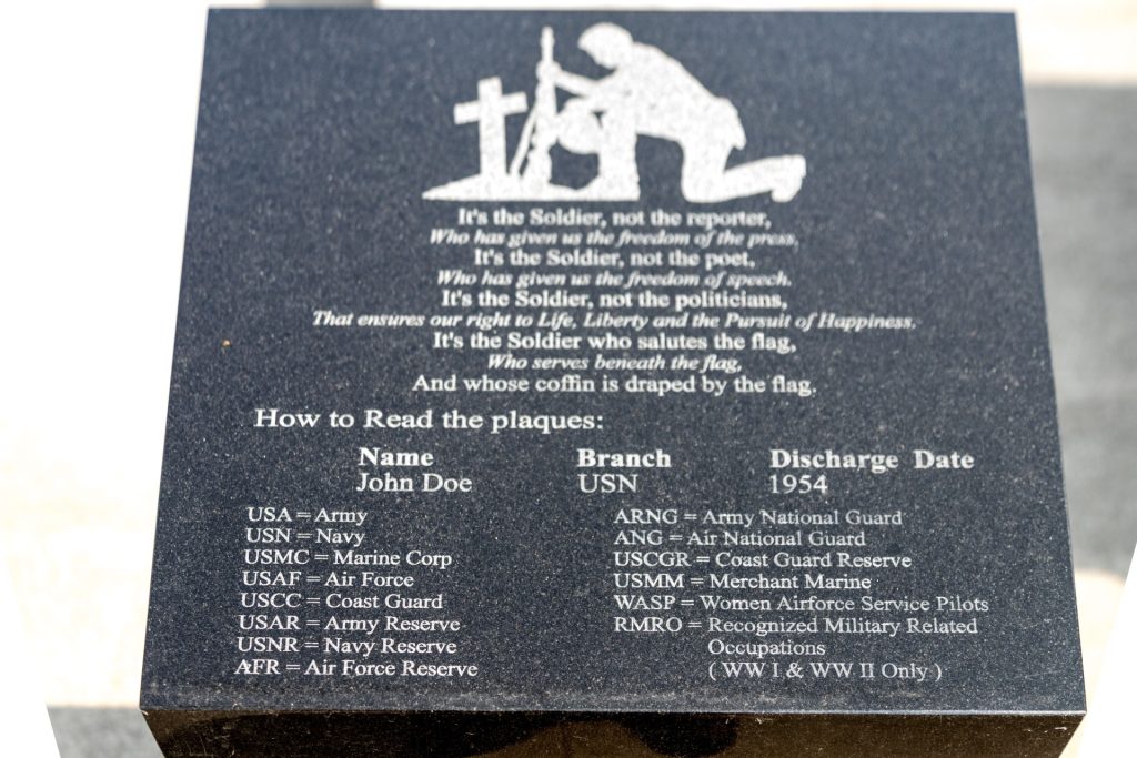 MISSAUKEE COUNTY VETERANS MEMORIAL PARK STONE