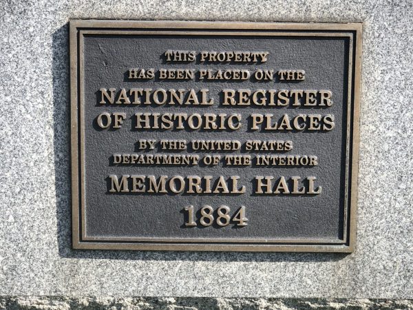 MONSON MEMORIAL HALL PLAQUE