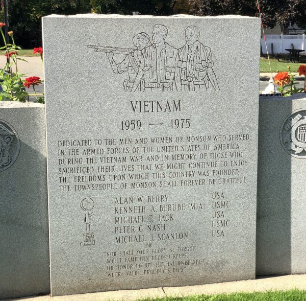 MONSON WAR VETERANS MEMORIAL STONE E