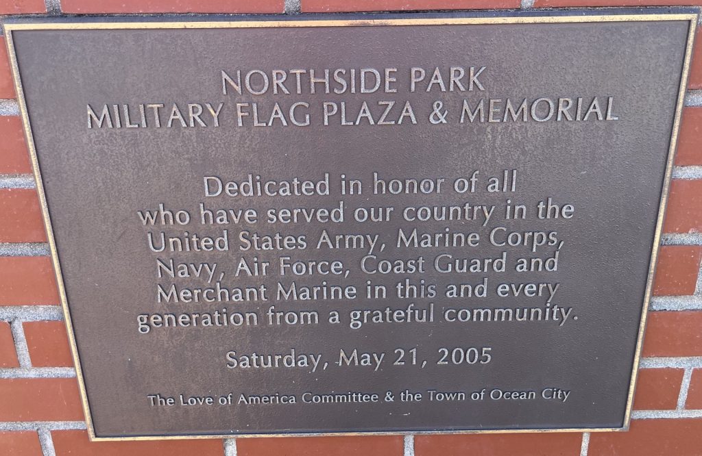 NORTHSIDE PARK MILITARY FLAG PLAZA & MEMORIAL PLAQUE