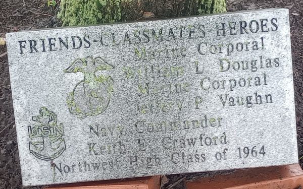 NORTHWEST HIGH CLASS OF 1964 VIETNAM WAR MEMORIAL TABLET
