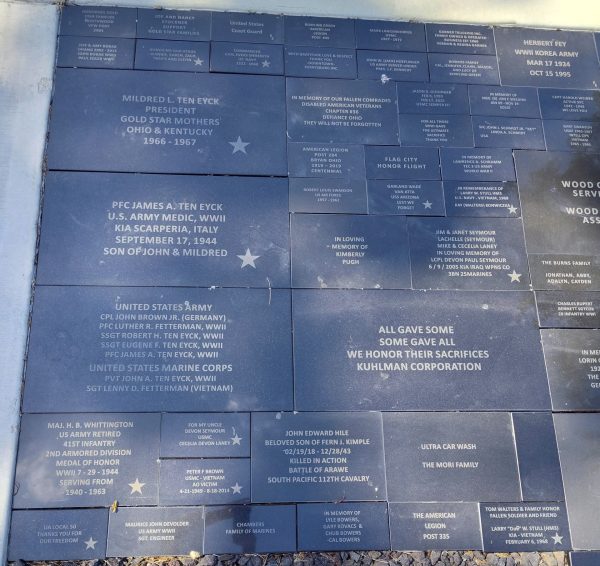 NORTHWEST OHIO GOLD STAR FAMILIES MEMORIAL BRICKS SECTION C