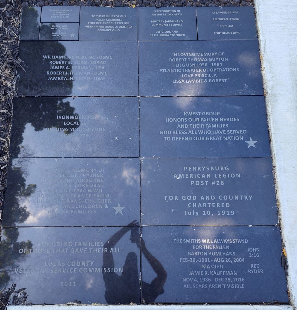 NORTHWEST OHIO GOLD STAR FAMILIES MEMORIAL BRICKS SECTION D