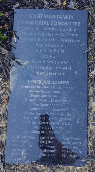 NORTHWEST OHIO GOLD STAR FAMILIES MEMORIAL BRICKS SECTION E