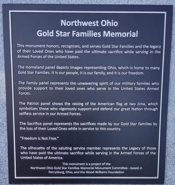 NORTHWEST OHIO GOLD STAR FAMILIES MEMORIAL PLAQUE