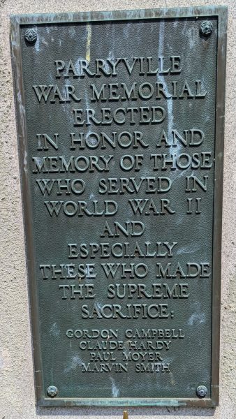 PARRYVILLE WAR MEMORIAL PLAQUE