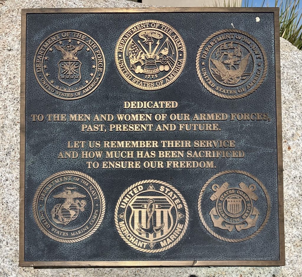 PHELAN MEMORIAL LIBRARY ARMED FORCES PLAQUE