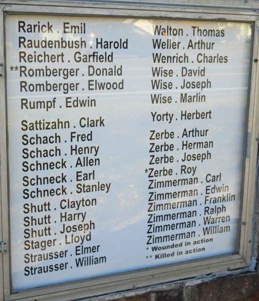 RAVINE SCHOOL DIST. WORLD WAR II HONOR ROLL MEMORIAL PLAQUE C