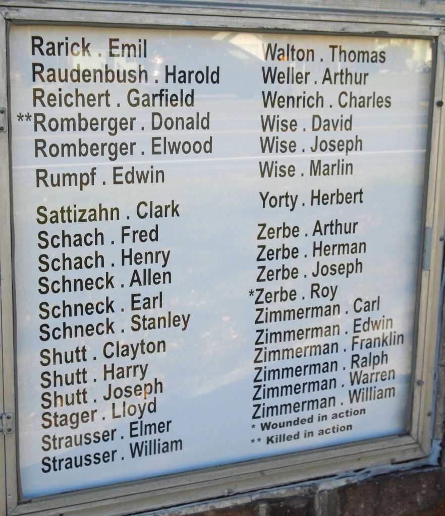 RAVINE SCHOOL DIST. WORLD WAR II HONOR ROLL MEMORIAL PLAQUE C