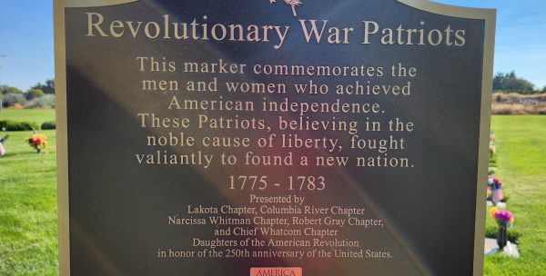 REVOLUTIONARY WAR PATRIOTS MEMORIAL MARKER KENNEWICK