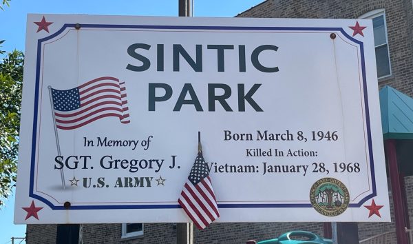 SGT. GREGORY J. SINTIC WAR MEMORIAL PARK PLAQUE