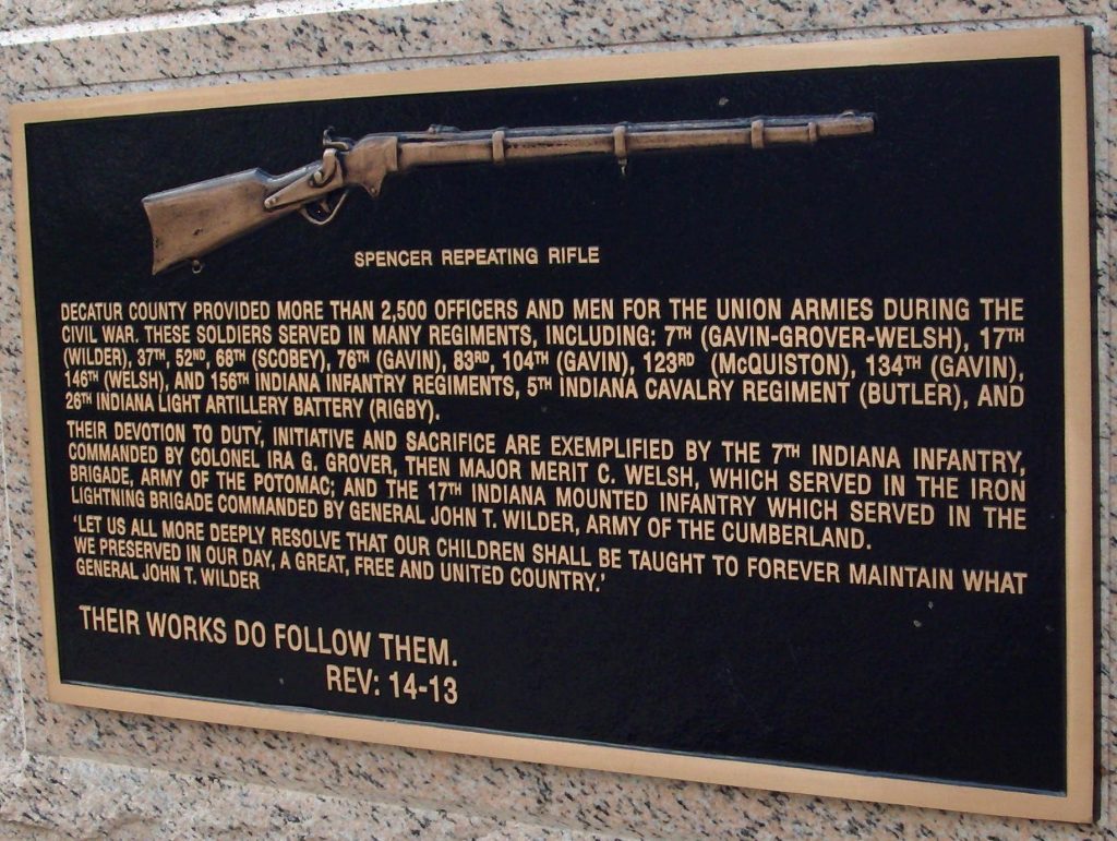 SPENCER REPEATING RIFLE WAR MEMORIAL PLAQUE