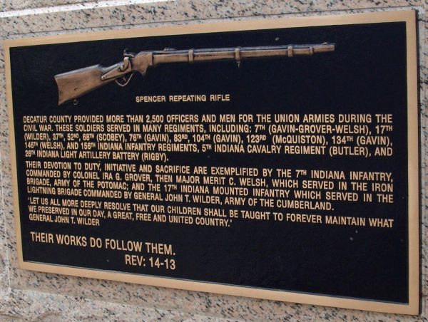 SPENCER REPEATING RIFLE WAR MEMORIAL PLAQUE