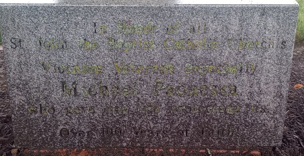 ST. JOHN THE BAPTIST CATHOLIC CHURCH’S VIETNAM VETERANS WAR MEMORIAL TABLET