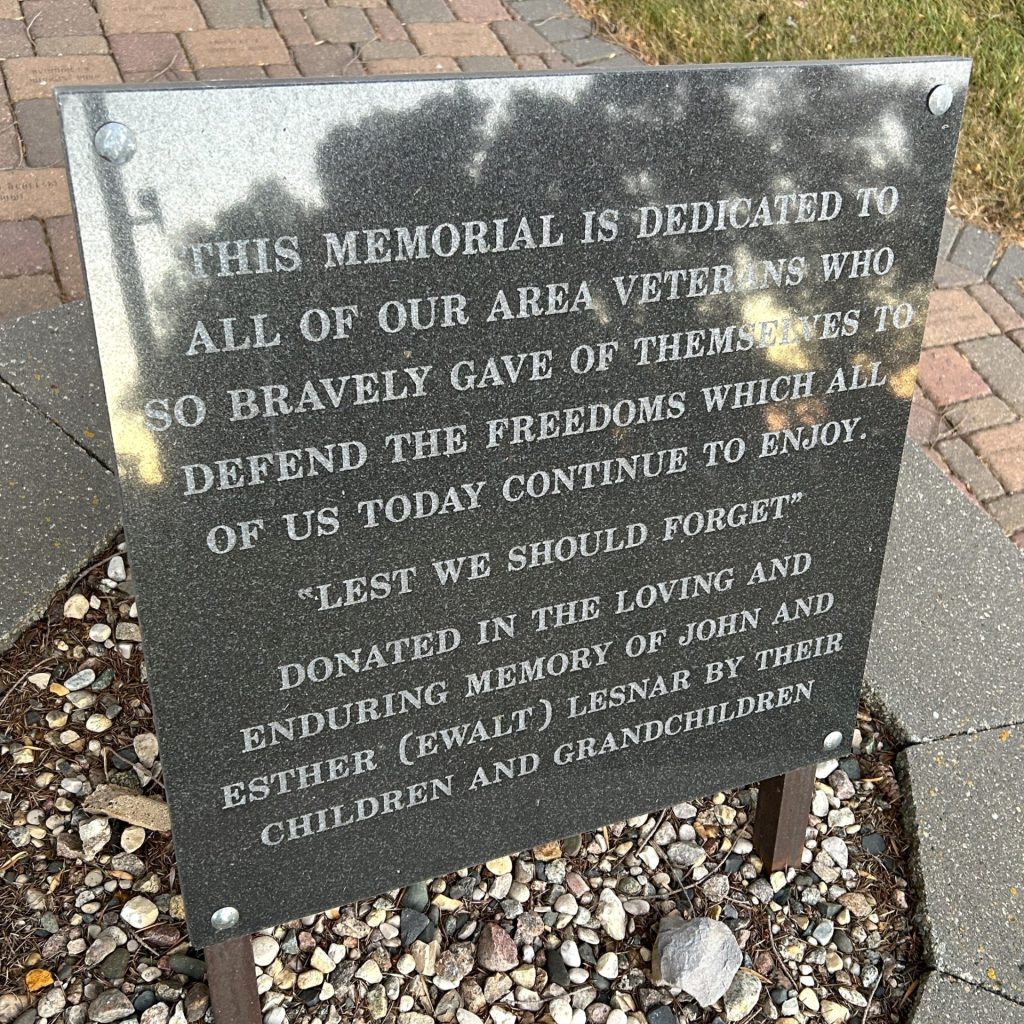 ST. JOSEPH CEMETERY VETERANS MEMORIAL PLAQUE