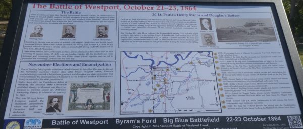 THE BATTLE OF WESTPORT, OCTOBER 21-23, 1864 MEMORIAL PANEL