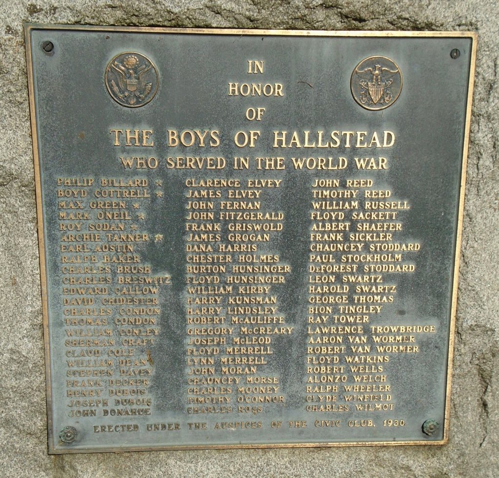 THE BOYS OF HALLSTEAD WORLD WAR MEMORIAL PLAQUE