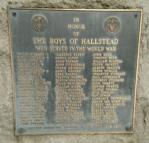 THE BOYS OF HALLSTEAD WORLD WAR MEMORIAL PLAQUE