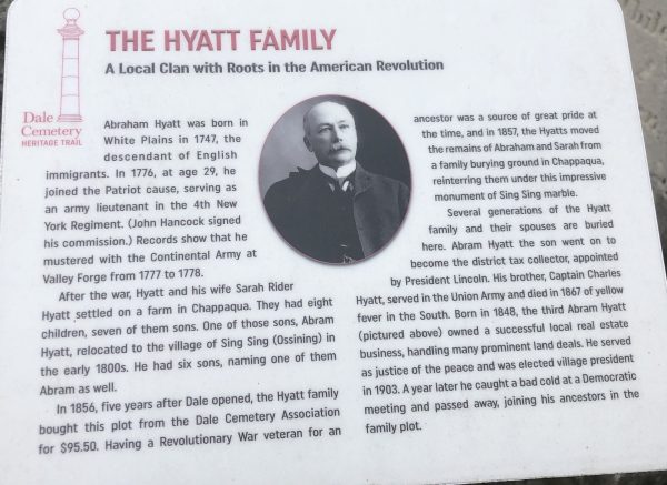 THE HYATT FAMILY REVOLUTIONARY WAR MEMORIAL PLAQUE