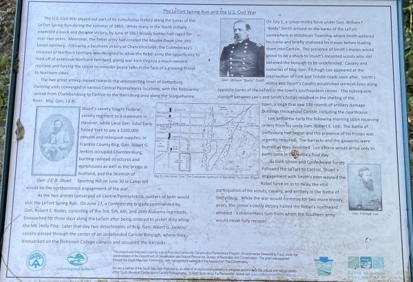 THE LETORT SPRING RUN AND THE U.S. CIVIL WAR MEMORIAL PLAQUE