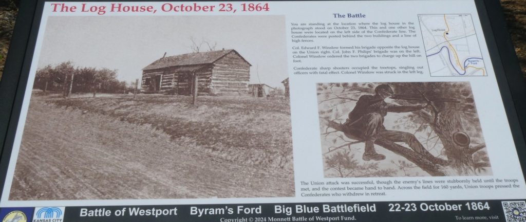 THE LOG HOUSE, OCTOBER 23,1864 MEMORIAL PANEL