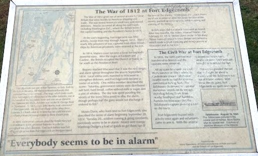 THE WAR OF 1812 AT FORT EDGECOMB MEMORIAL PANEL