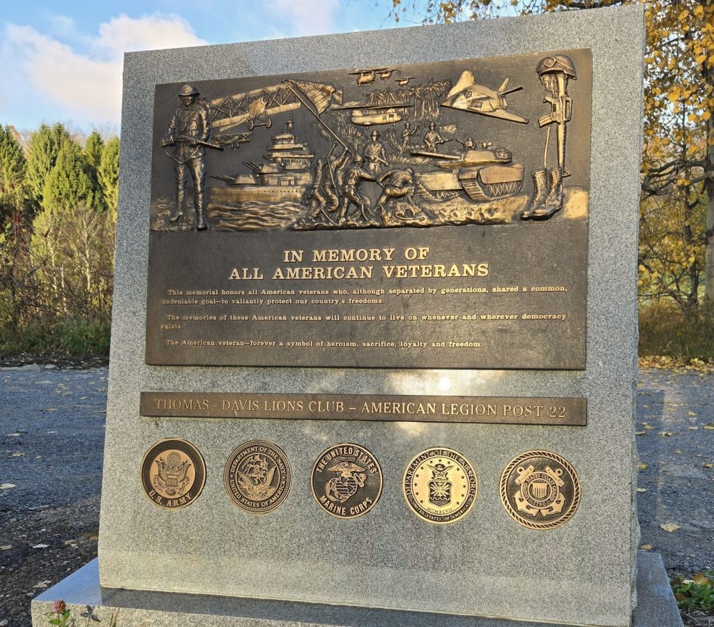 THOMAS IN MEMORY OF ALL AMERICAN VETERANS WAR MEMORIAL PLAQUE