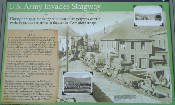 U.S. ARMY INVADES SKAGWAY WAR MEMORIAL PANEL