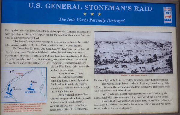 U.S. GENERAL STONEMAN’S RAID THE SALT WORKS MEMORIAL PANEL