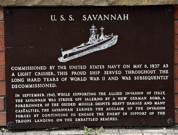 U.S.S. SAVANNAH WAR MEMORIAL PLAQUE