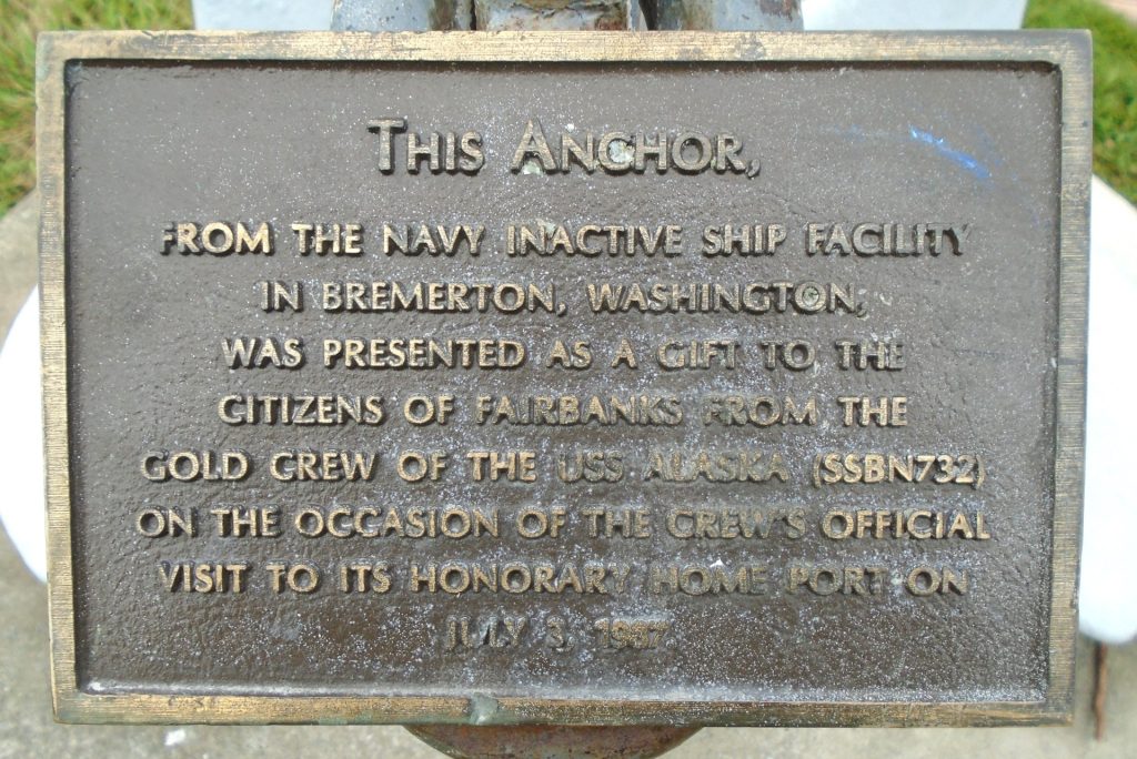 USS ALASKA (SSBN 732) THIS ANCHOR MEMORIAL PLAQUE