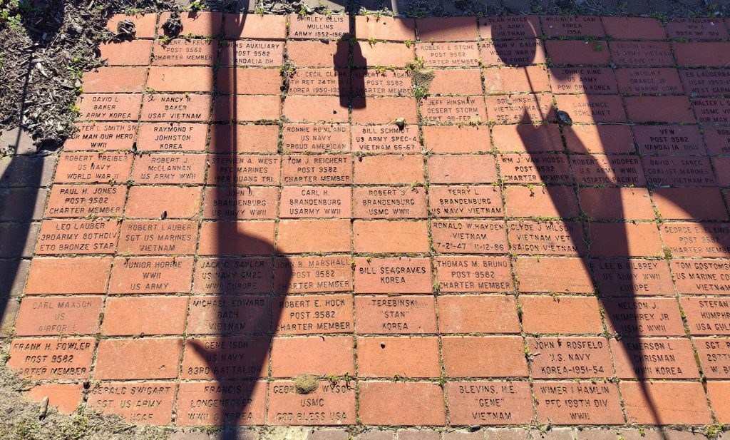 V.F.W. POST 9582 VETERANS MEMORIAL BRICKS SECTION A