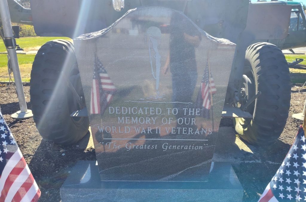 V.F.W. POST 9582 WORLD WAR II VETERANS MEMORIAL CANNON STONE