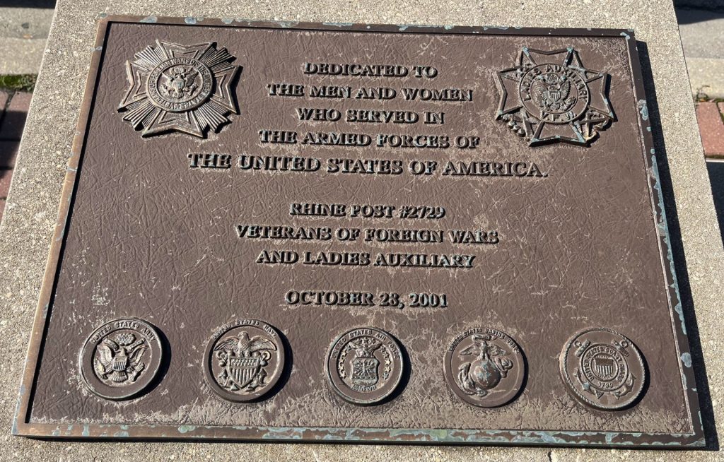 VFW POST #2729 ARMED FORCES VETERANS MEMORIAL PLAQUE