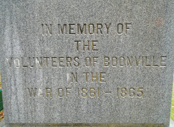 VOLUNTEERS OF BOONVILLE CIVIL WAR MEMORIAL STONE