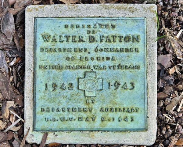 WALTER D. PATTON SPANISH WAR VETERANS MEMORIAL TREE PLAQUE