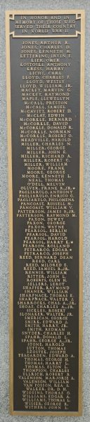 WEST ELIZABETH HONOR ROLL WAR VETERANS MEMORIAL PLAQUE C