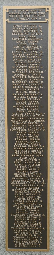 WEST ELIZABETH HONOR ROLL WAR VETERANS MEMORIAL PLAQUE C