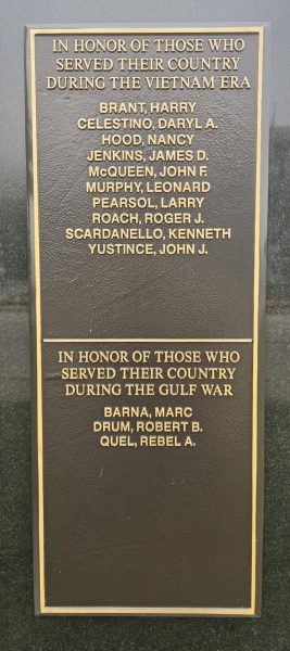 WEST ELIZABETH HONOR ROLL WAR VETERANS MEMORIAL PLAQUE E