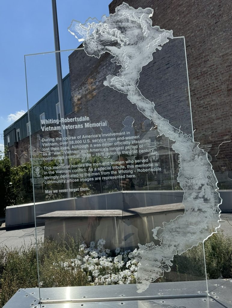 WHITING-ROBERTSDALE VIETNAM VETERANS MEMORIAL PRINTED GLASS A