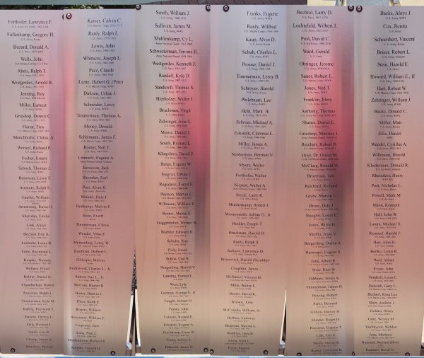 FORT RECOVERY VETERANS PLAZA HONOR ROLL SECTION B