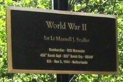 1ST LT MAXWELL J. STADLER WAR MEMORIAL PLAQUE