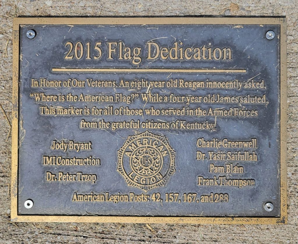 2015 FLAG DEDICATION MEMORIAL PLAQUE