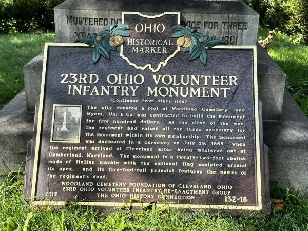 23RD OHIO VOLUNTEER INFANTRY MONUMENT MARKER BACK