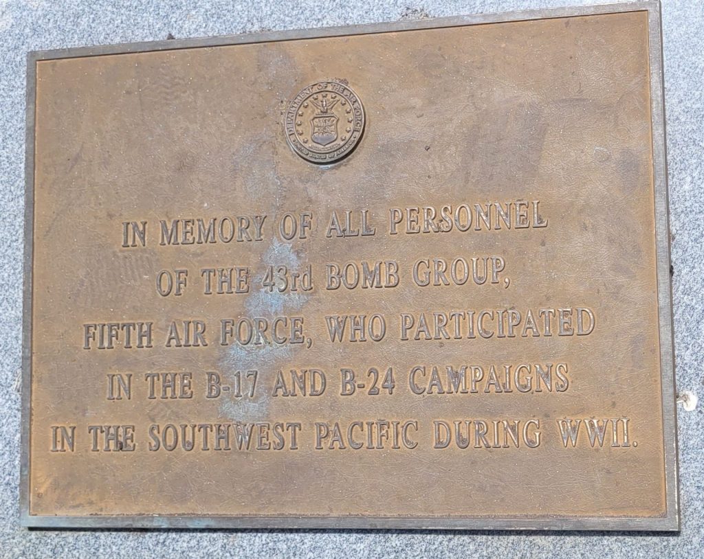 43RD BOMB GROUP MEMORIAL PLAQUE