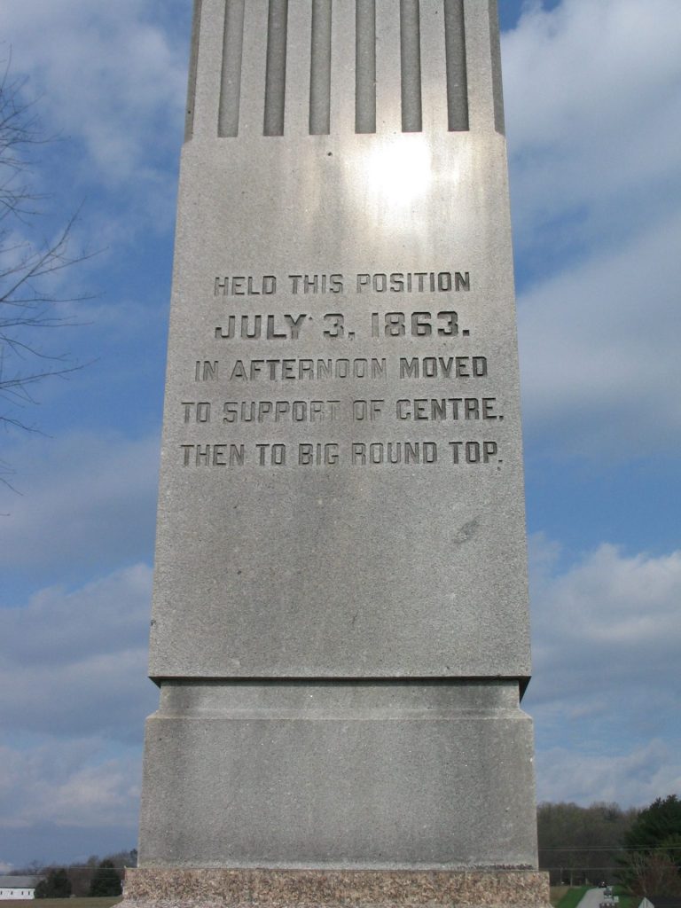 6TH MAINE INFANTRY JULY 3, 1863 WAR MEMORIAL STONE B