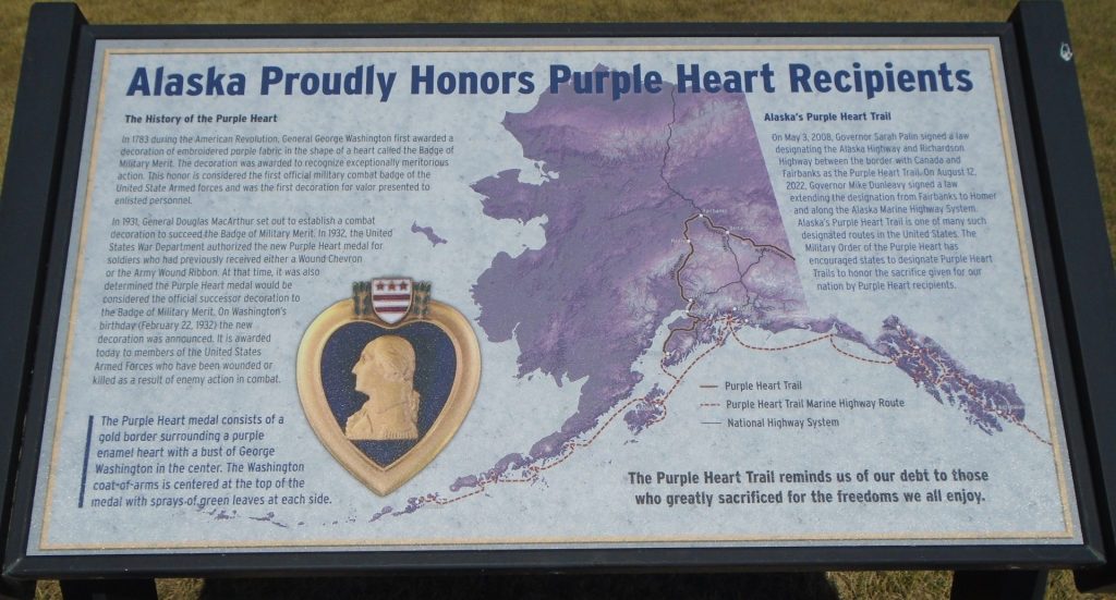 ALASKA PROUDLY HONORS PURPLE HEART RECIPIENTS WAR MEMORIAL TOK
