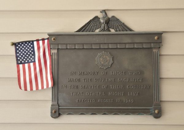 AMERICAN LEGION POST 71 SUPREME SACRIFICE WAR MEMORIAL PLAQUE