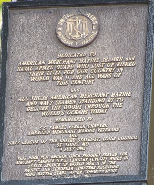 AMERICAN MERCHANT MARINE SEAMEN AND NAVAL ARMED GUARD MEMORIAL PLAQUE A
