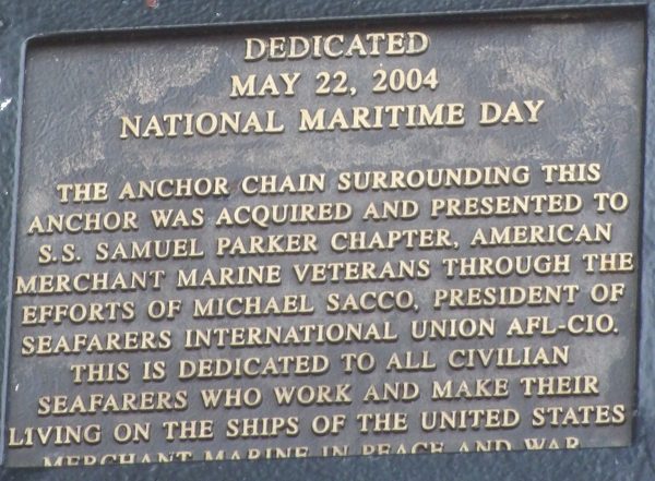 AMERICAN MERCHANT MARINE SEAMEN AND NAVAL ARMED GUARD MEMORIAL PLAQUE B